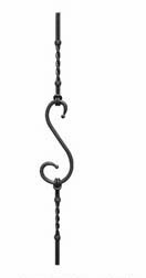 BF057 Forged Steel Scroll Baluster - Double Round Material
