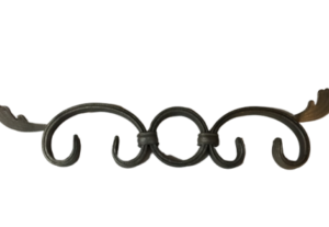 CSS258 - Forged Steel C Scrolls with Ring & Leaves