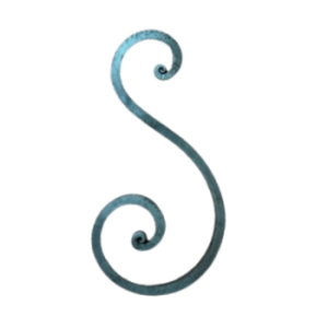 S014-1S Solid Square Steel Offset Scroll
