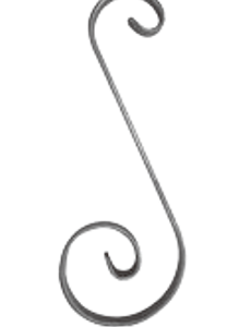 S014 Offset Steel Scroll With Fish Tails