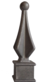 SP10-58D  5/8" Square Aluminum Finial