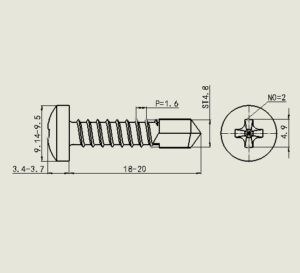 3/4" Pan Head Self tap Screw